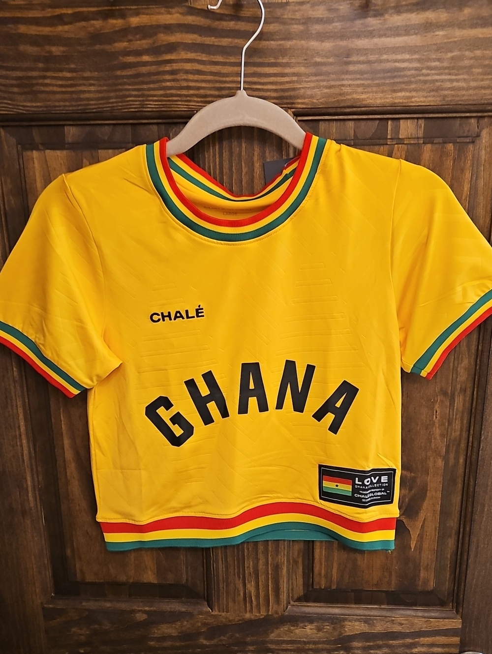 Chale Global Ghana Women's Sz Large NWT KICKOFF CROP TOP – YELLOW